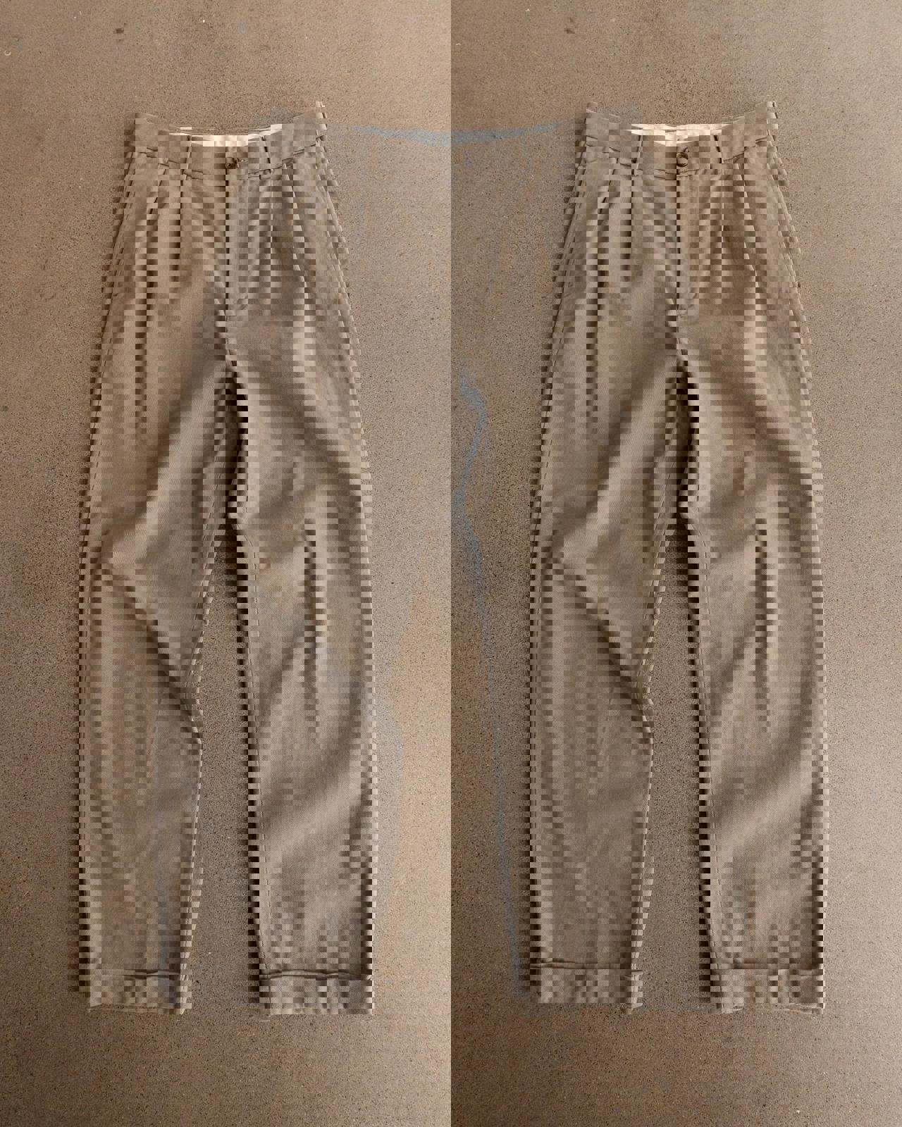 Brooks Brothers 346 Pants Pleated & Cuffed Men's Size 34x28 Khaki Tan