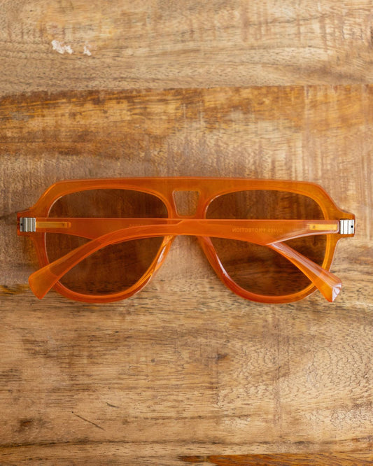 Retro 80s Style Aviator Sunglasses Orange Punk