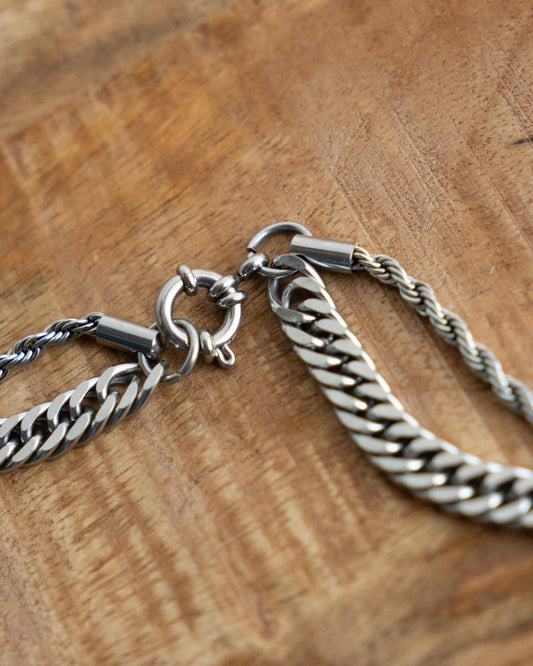 MNML LA Cuban Rope Link Silver Necklace