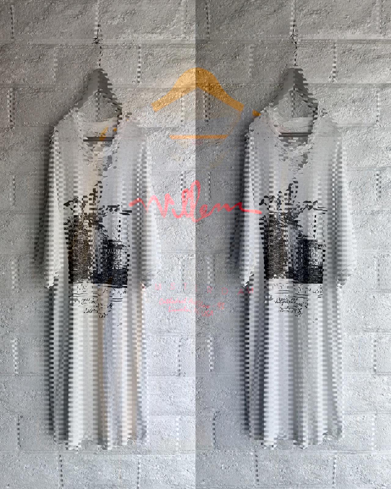 Vintage 90s Willem of Amsterdam Art Show T Shirt Single Stitch Thrashed Threadbare Men's XL