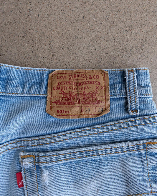 Vintage 90s Levi’s 501xx Jeans Button Fly Paint Distressed Men's Size 31x30 Made In USA