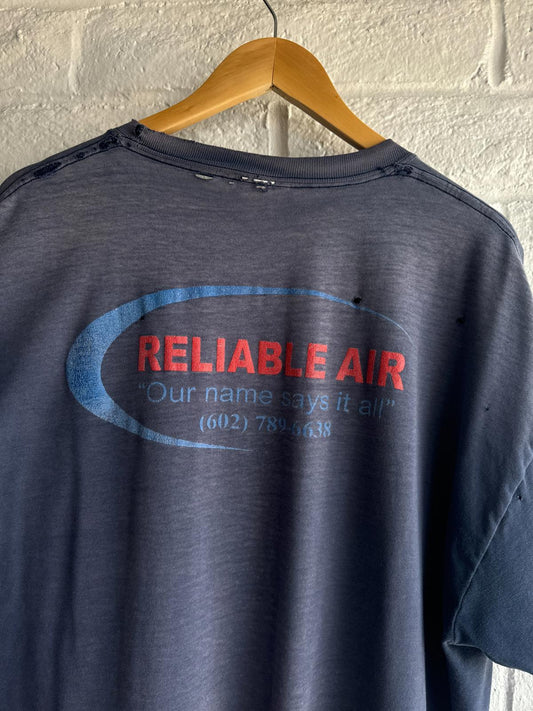 Vintage 90s Reliable Air Workwear T Shirt Sun Faded Distressed Men's Size XL