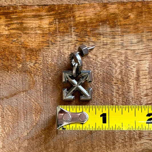 Off-White Silver Arrow Cross Earring Made In Italy