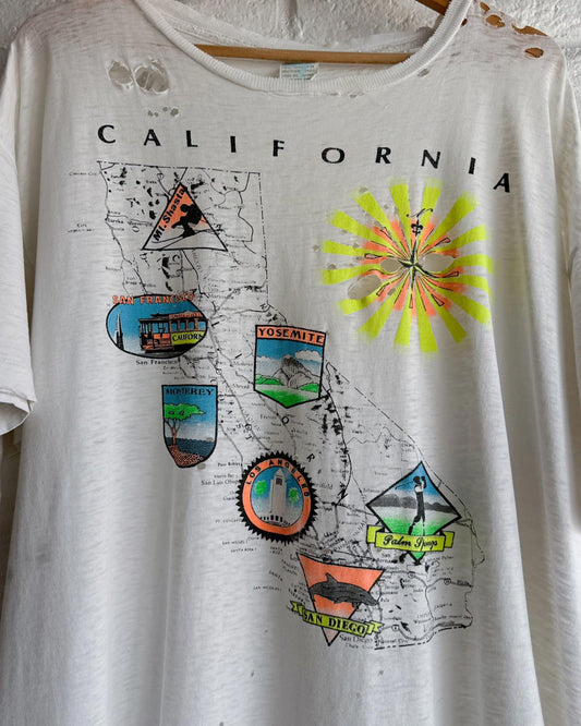 Vintage 80s California T Shirt Single Stitch Thrashed Threadbare Men's XL