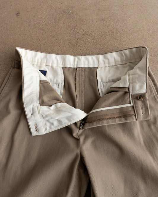 Brooks Brothers 346 Pants Pleated & Cuffed Men's Size 34x28 Khaki Tan