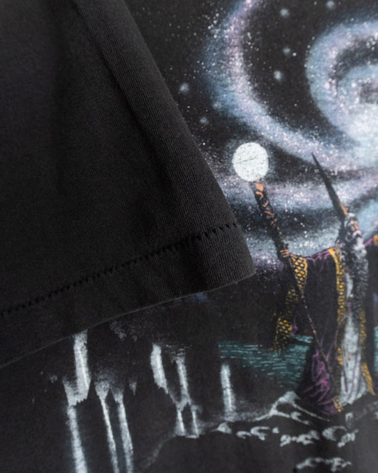 Vintage 90s Wizard AOP Single Stitch T Shirt Sun Faded Distressed Men's Size L