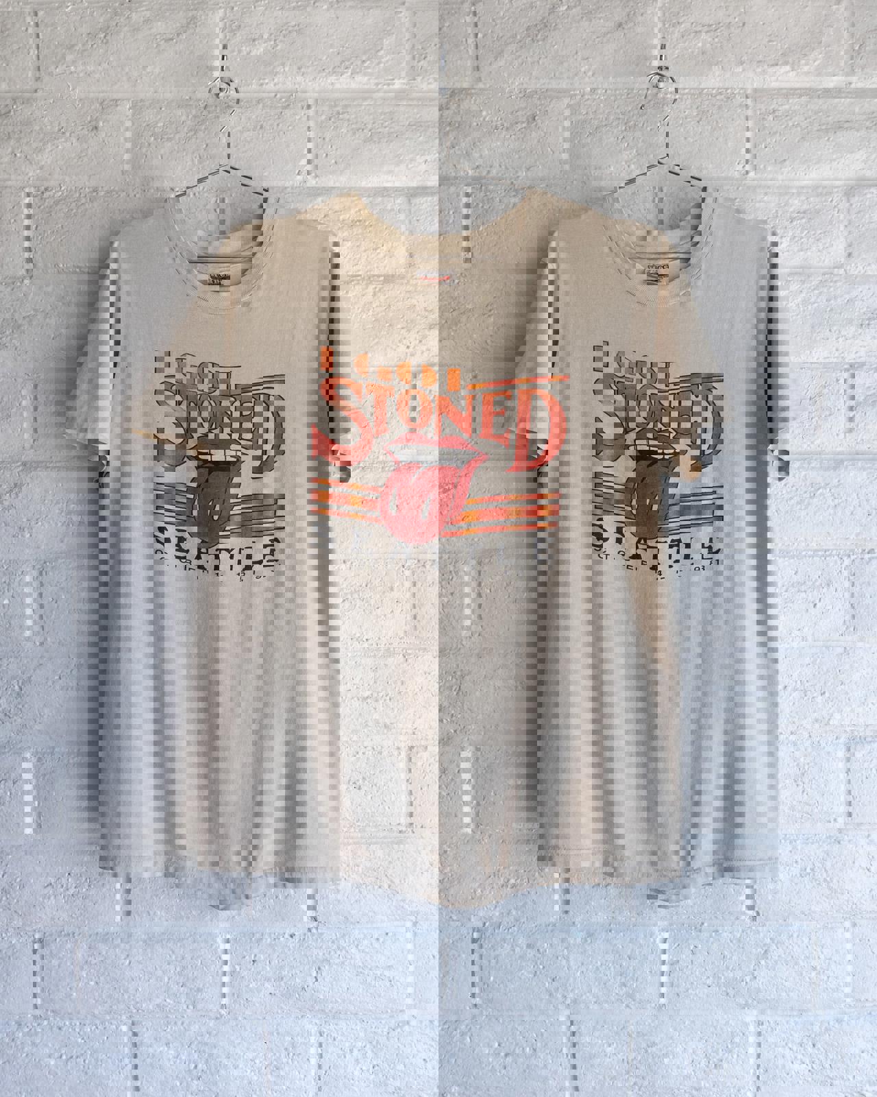 Vintage 80s The Rolling Stones T Shirt I Got Stoned Seattle 1981 Single Stitch Men's Size L Made In USA