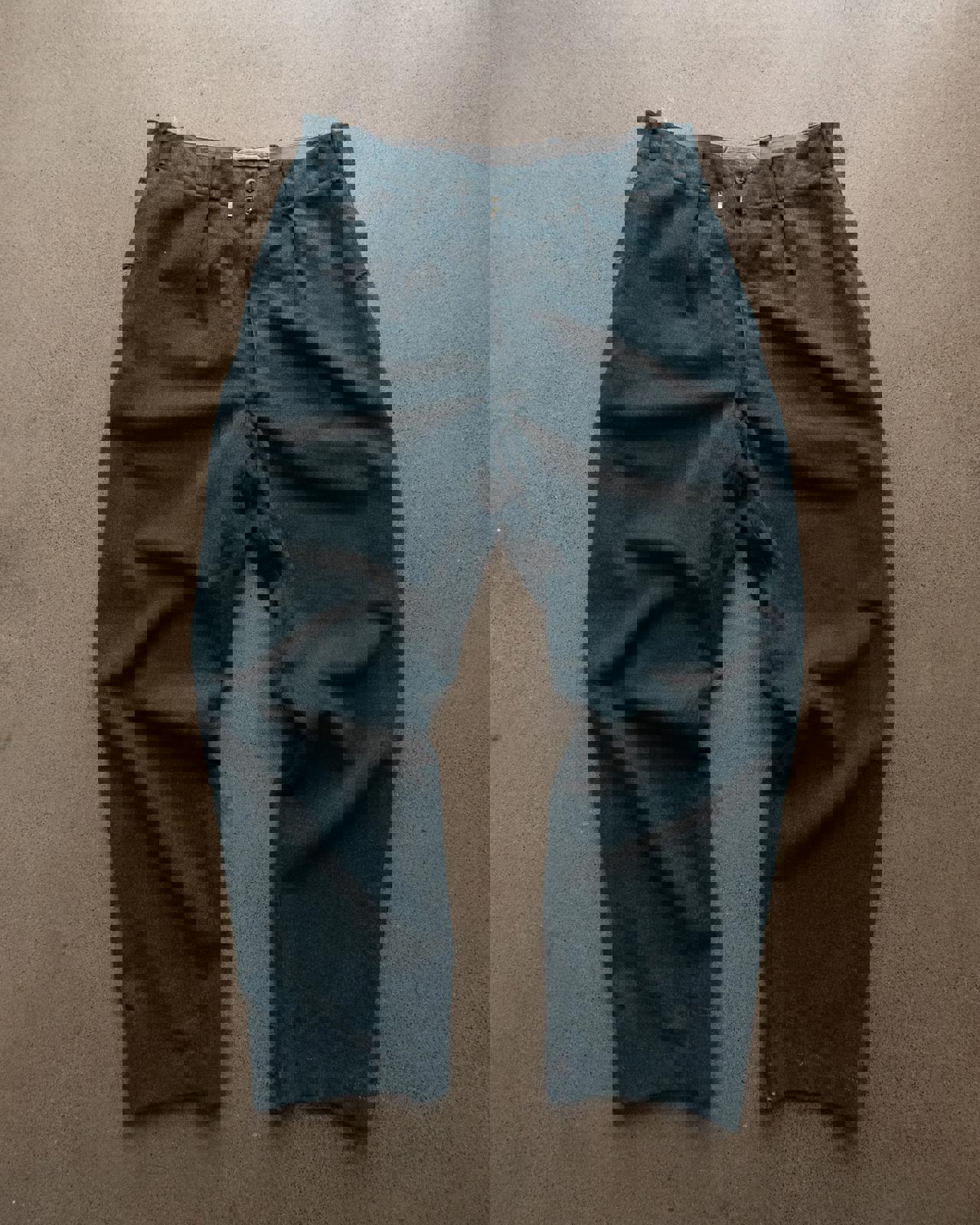 Vintage 50s 60s Swiss Military Wool Trousers Pleated Men's 33x29