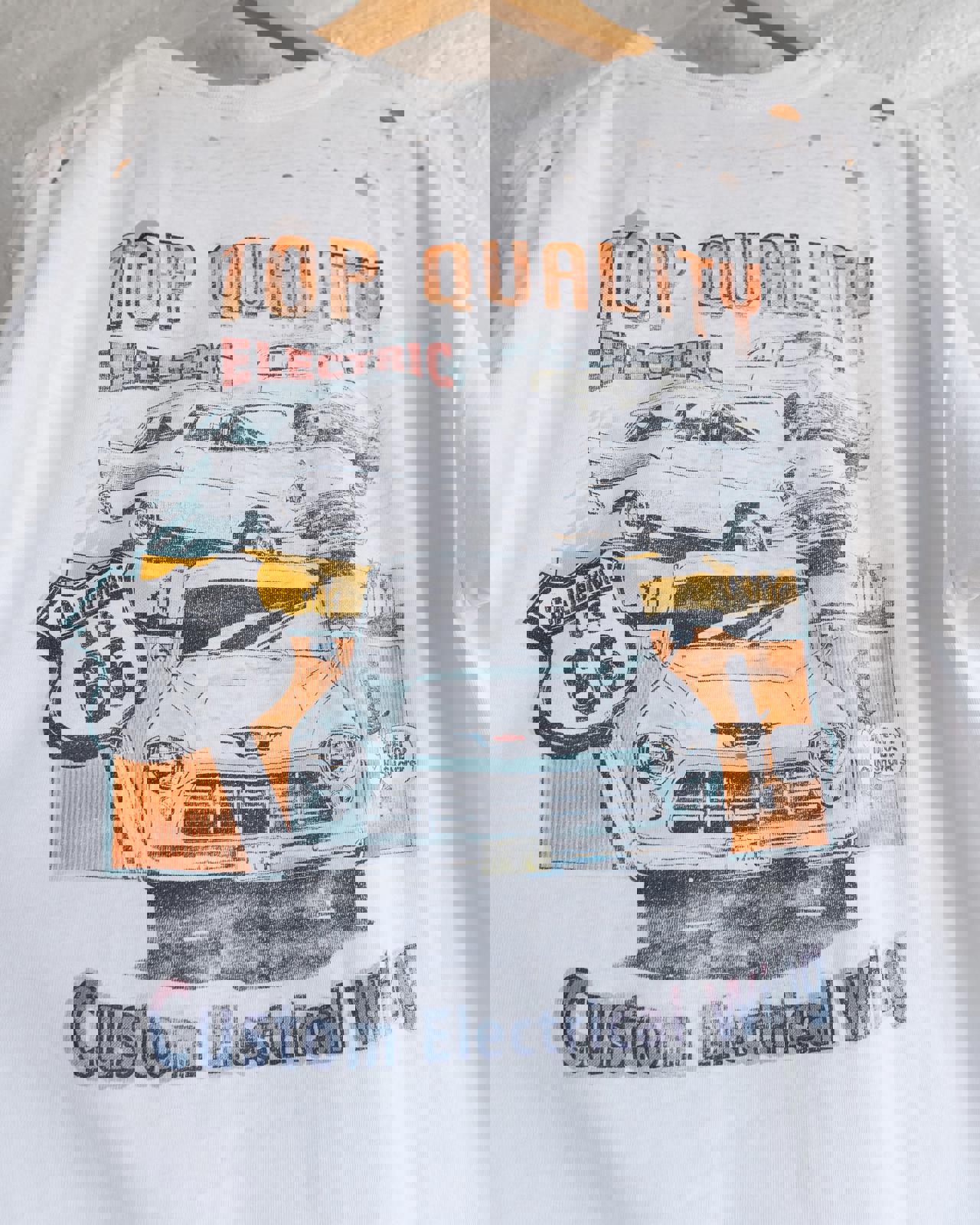 Vintage 90s Top Quality Electric Wiring T Shirt Retro Classic Cars Graphic Distressed Men's Size XL