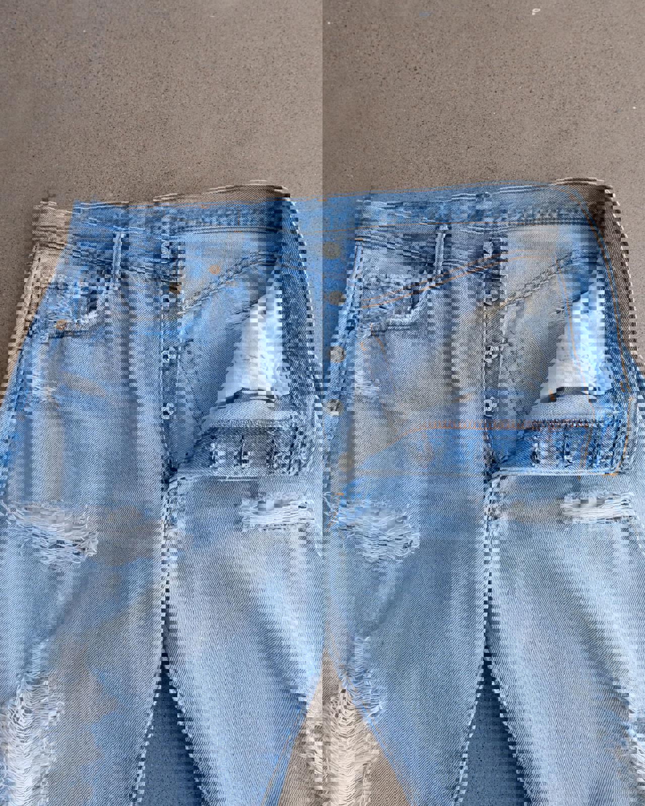 Vintage 70s 80s Levi's 501 Jeans Redline Selvedge Denim Men's Size 33x31 Kurt Cobain Distressed Light Wash