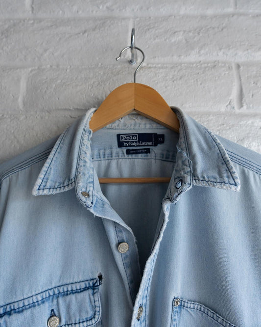 Vintage 90s Polo Ralph Lauren Cotton Shirt Workwear Men's XL
