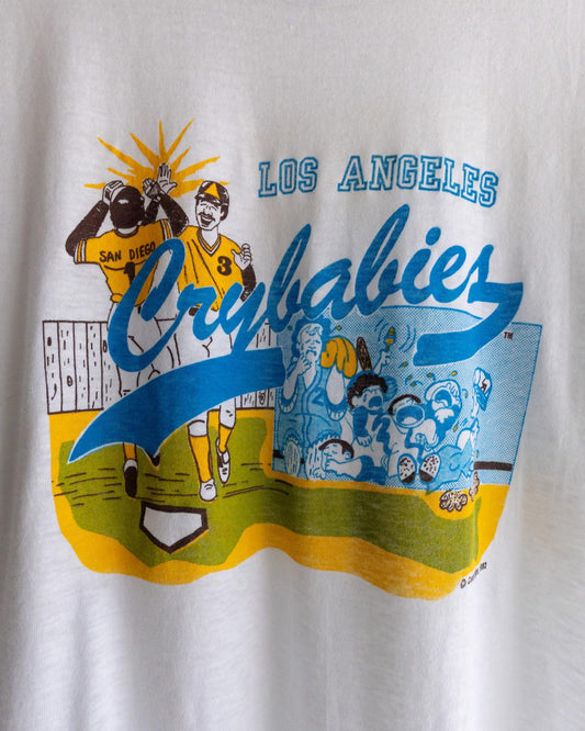 Vintage 80s Los Angeles Crybabies San Diego Padres Ringer T Shirt Men's Size L Made In USA