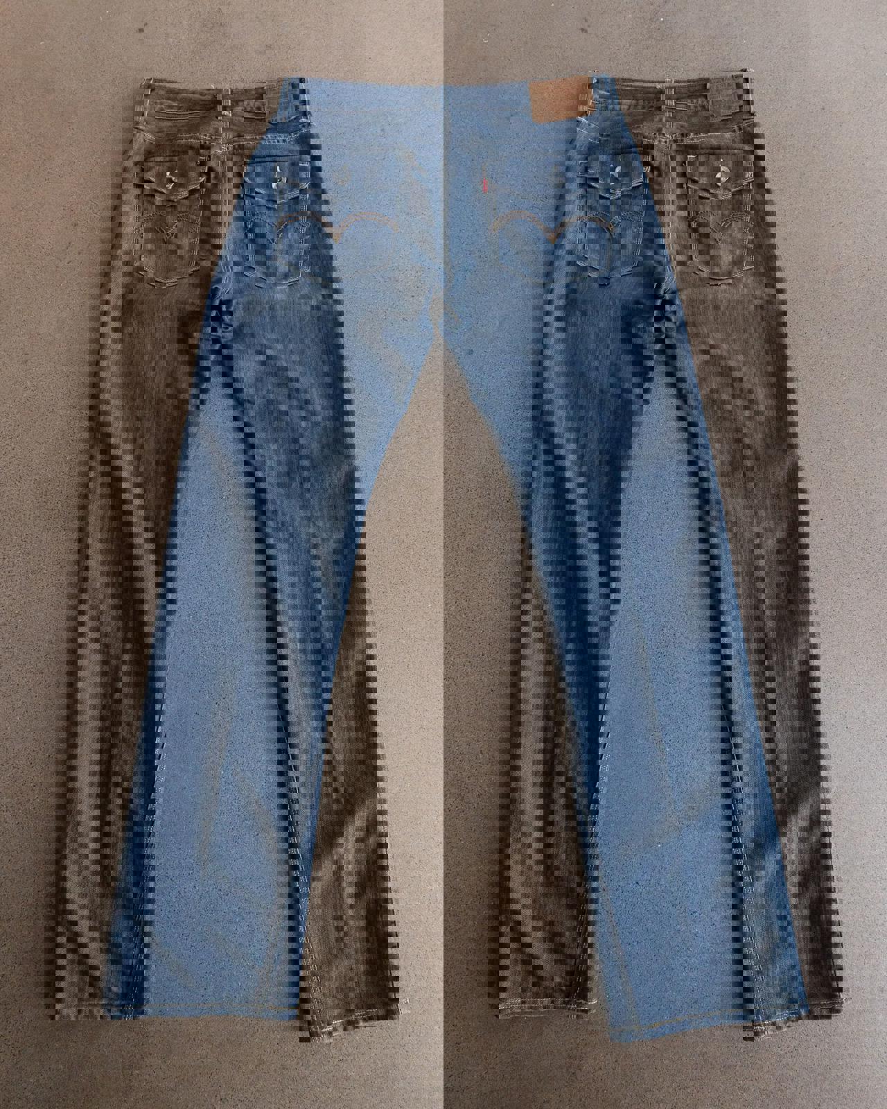 Vintage Levi's 514 Jeans Y2K Slim Straight Raw Wash Denim Men's Size 35x34