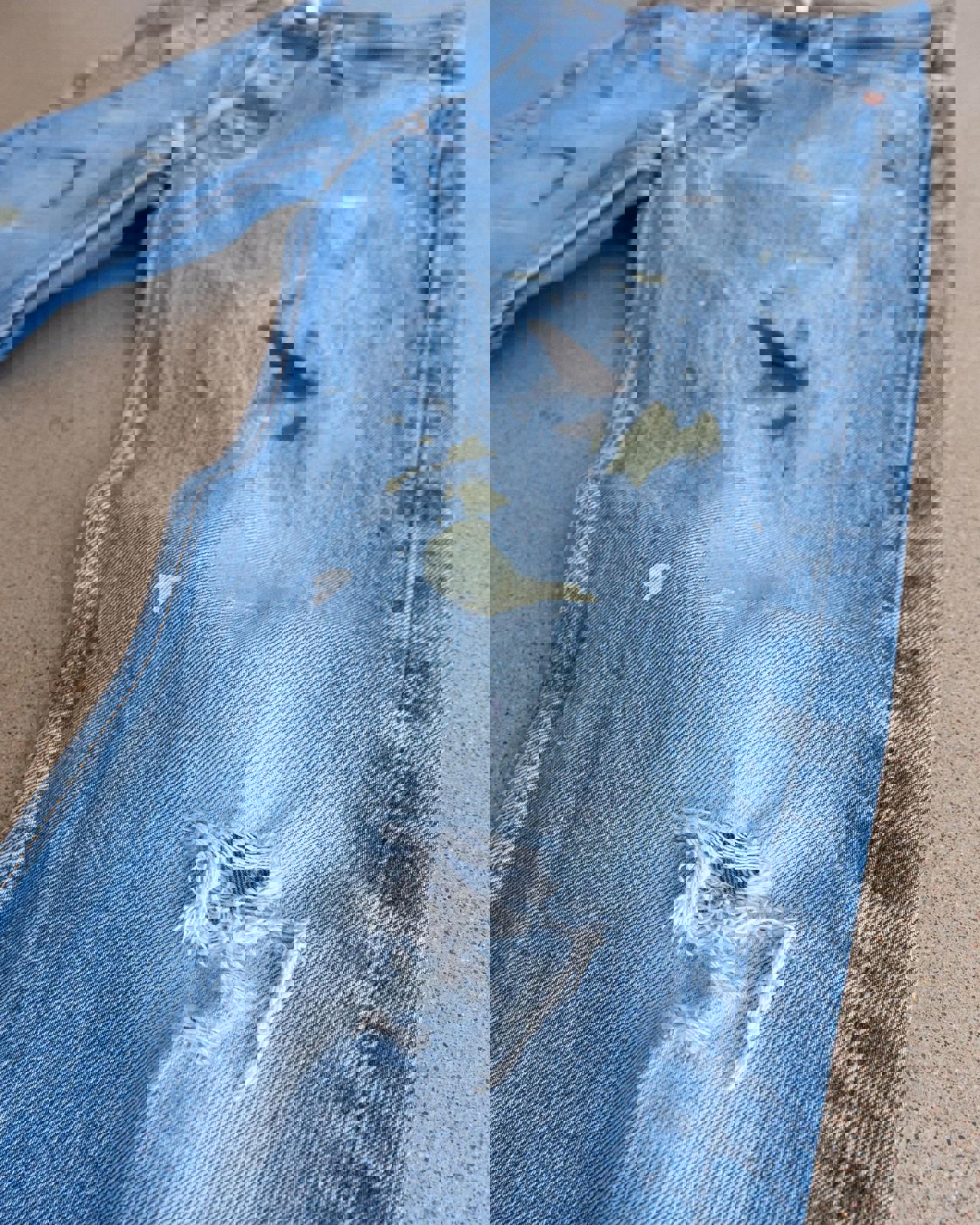 Vintage 90s Levi's 501 Jeans Button Fly Paint Splatter Distressed Men's 30x29