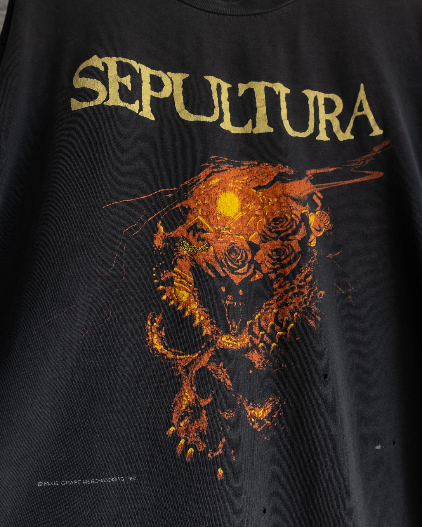 Vintage 90s Sepultura Beneath The Remains Tour T Shirt Single Stitch Faded Distressed Men's Size L Made in USA