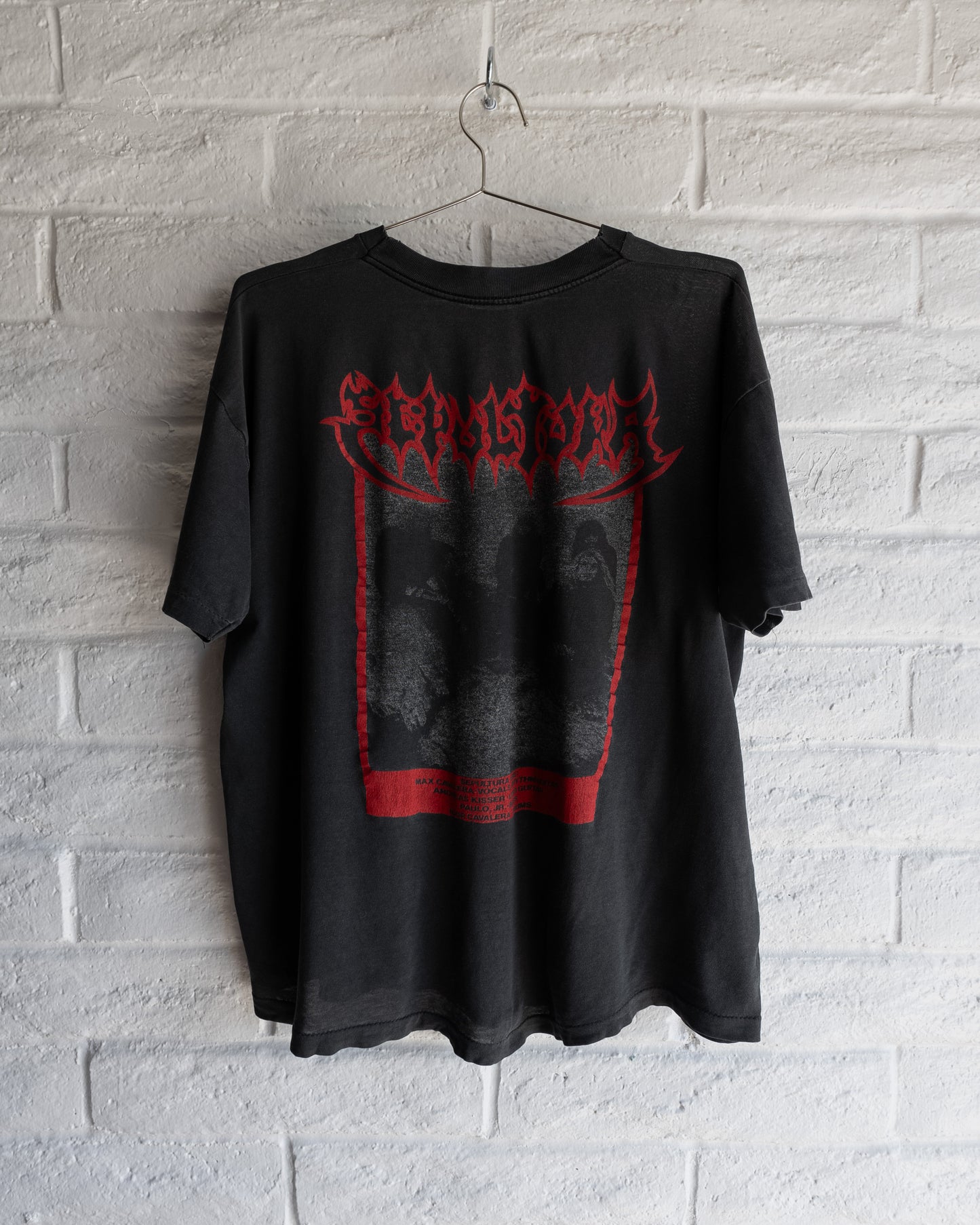Vintage 90s Sepultura Beneath The Remains Tour T Shirt Single Stitch Faded Distressed Men's Size L Made in USA
