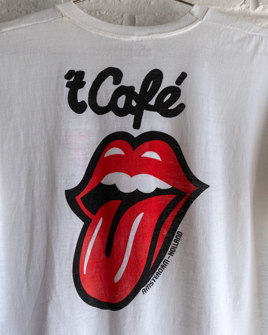 Vintage 80s The Rolling Stones ‘t Cafe Amsterdam Holland T Shirt Single Stitch Men's Size XL Made in USA