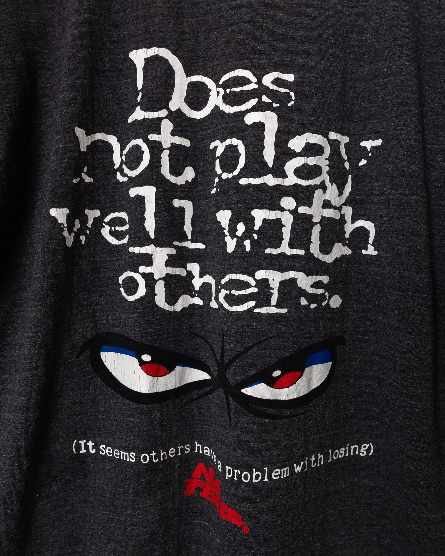 Vintage 90s No Fear T Shirt Does Not Play Well With Others Single Stitch Men's Size L Made In USA