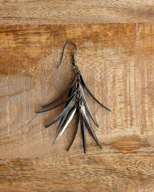 Vintage Sterling Silver Elongated Petal Dangle Earring