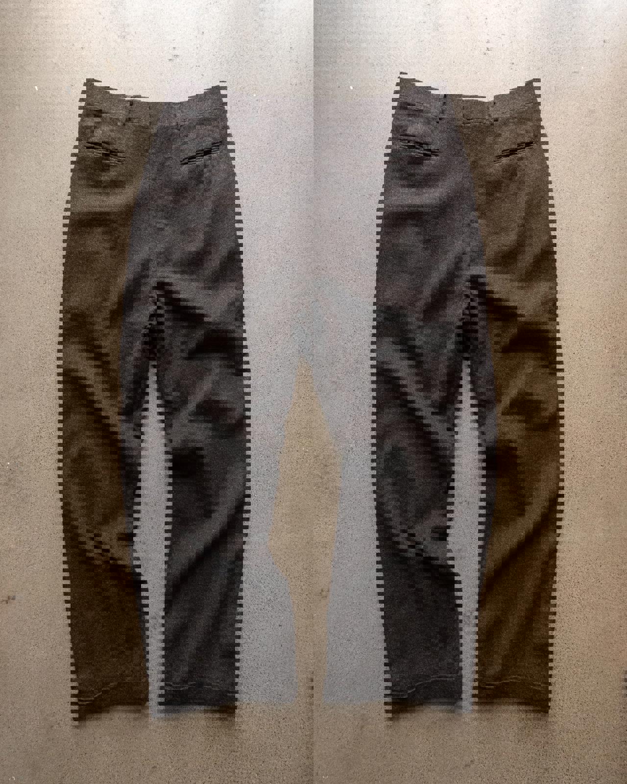 Vintage Brown Pleated Cuffed Wool Trouser Pants Straight Leg 100% Pure Wool Men's 37x29