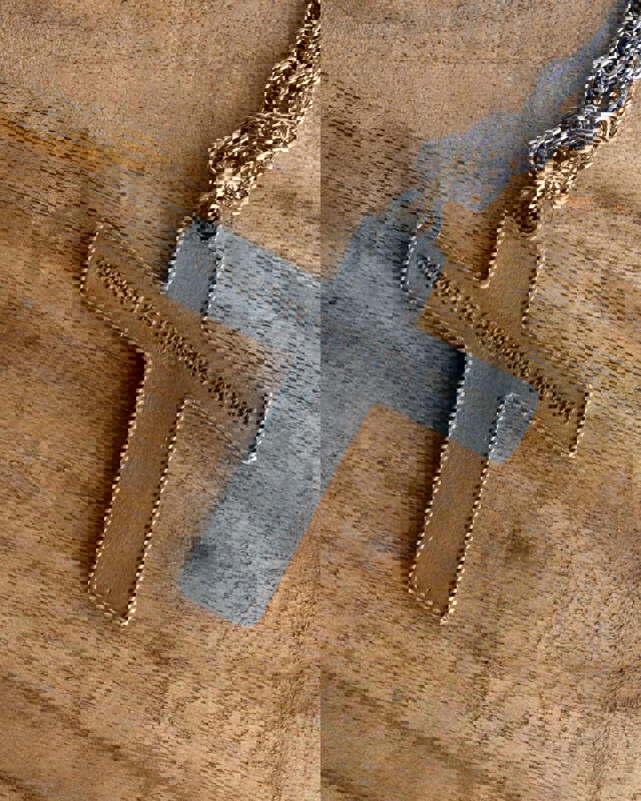 Vintage Jesus Christ Cross Pendant Metal Silver Necklace