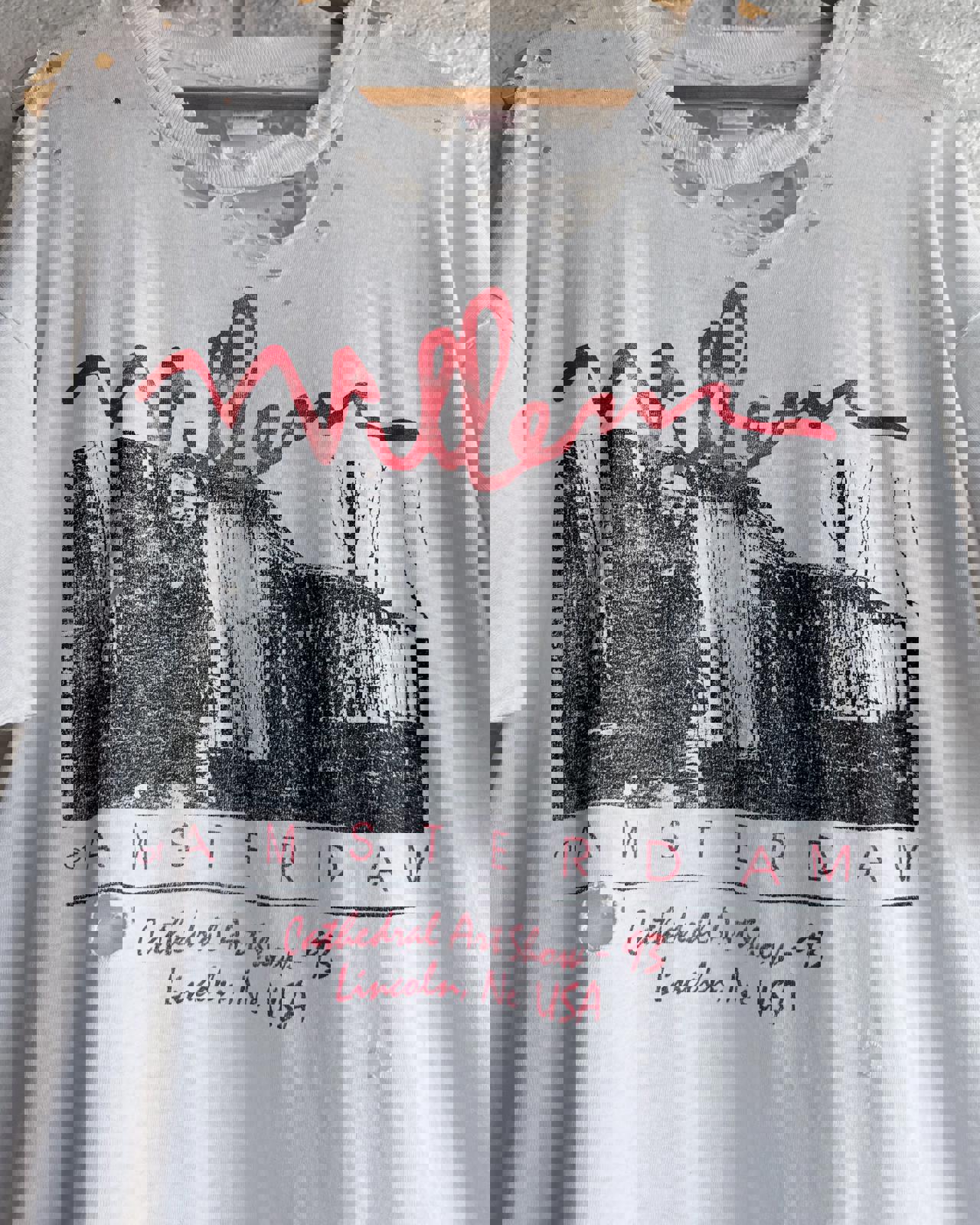 Vintage 90s Willem of Amsterdam Art Show T Shirt Single Stitch Thrashed Threadbare Men's XL