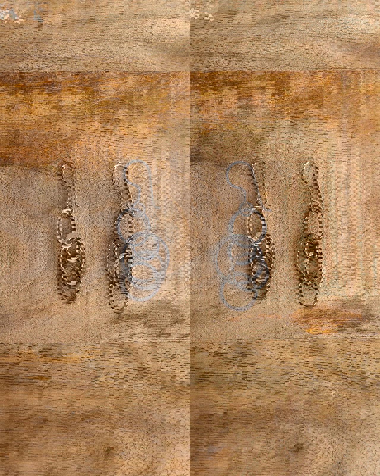 Vintage Sterling Silver Interlocking Loop Dangle Earrings