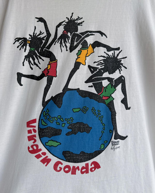 Vintage 90s Virgin Gorda Islands T Shirt Single Stitch Distressed Men's XL