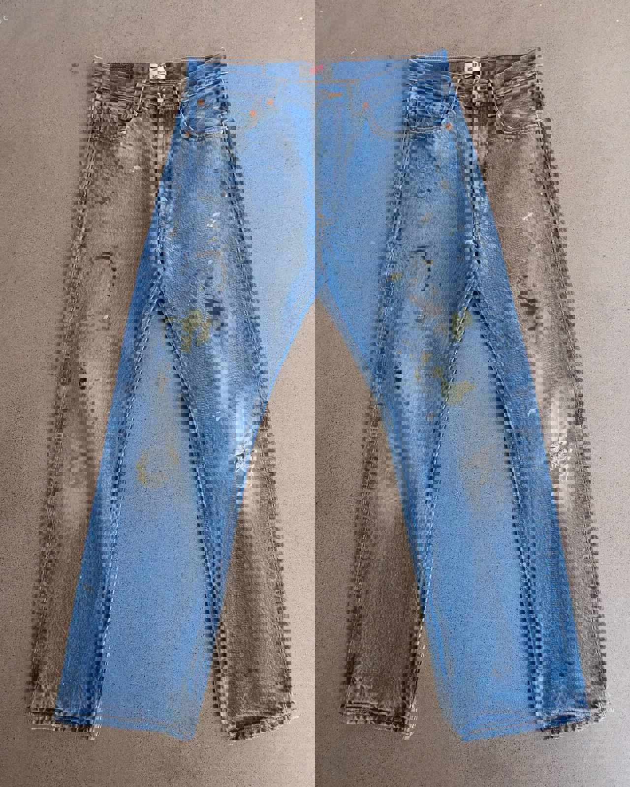 Vintage 90s Levi's 501 Jeans Button Fly Paint Splatter Distressed Men's 30x29