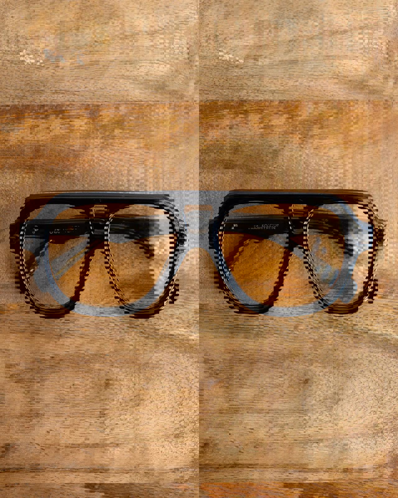 Retro 80s Style Aviator Sunglasses Black Orange Tint Punk