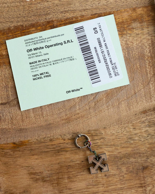 Off-White Anodized Steel Arrow Cross Earring