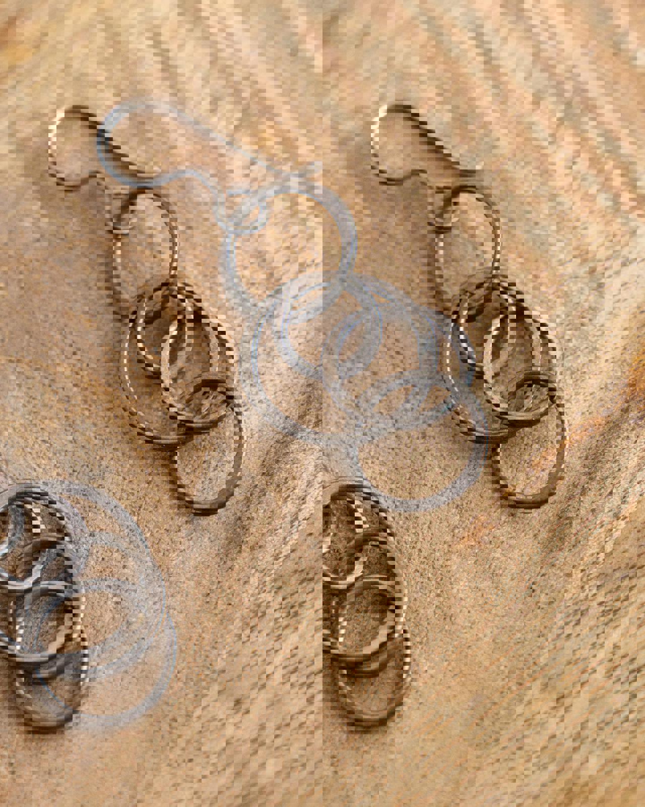 Vintage Sterling Silver Interlocking Loop Dangle Earrings