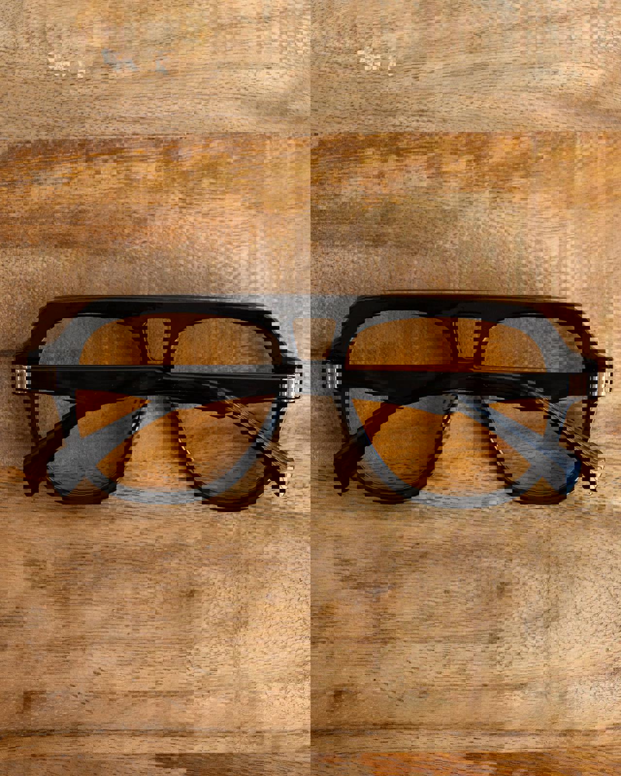 Retro 80s Style Aviator Sunglasses Black Orange Tint Punk