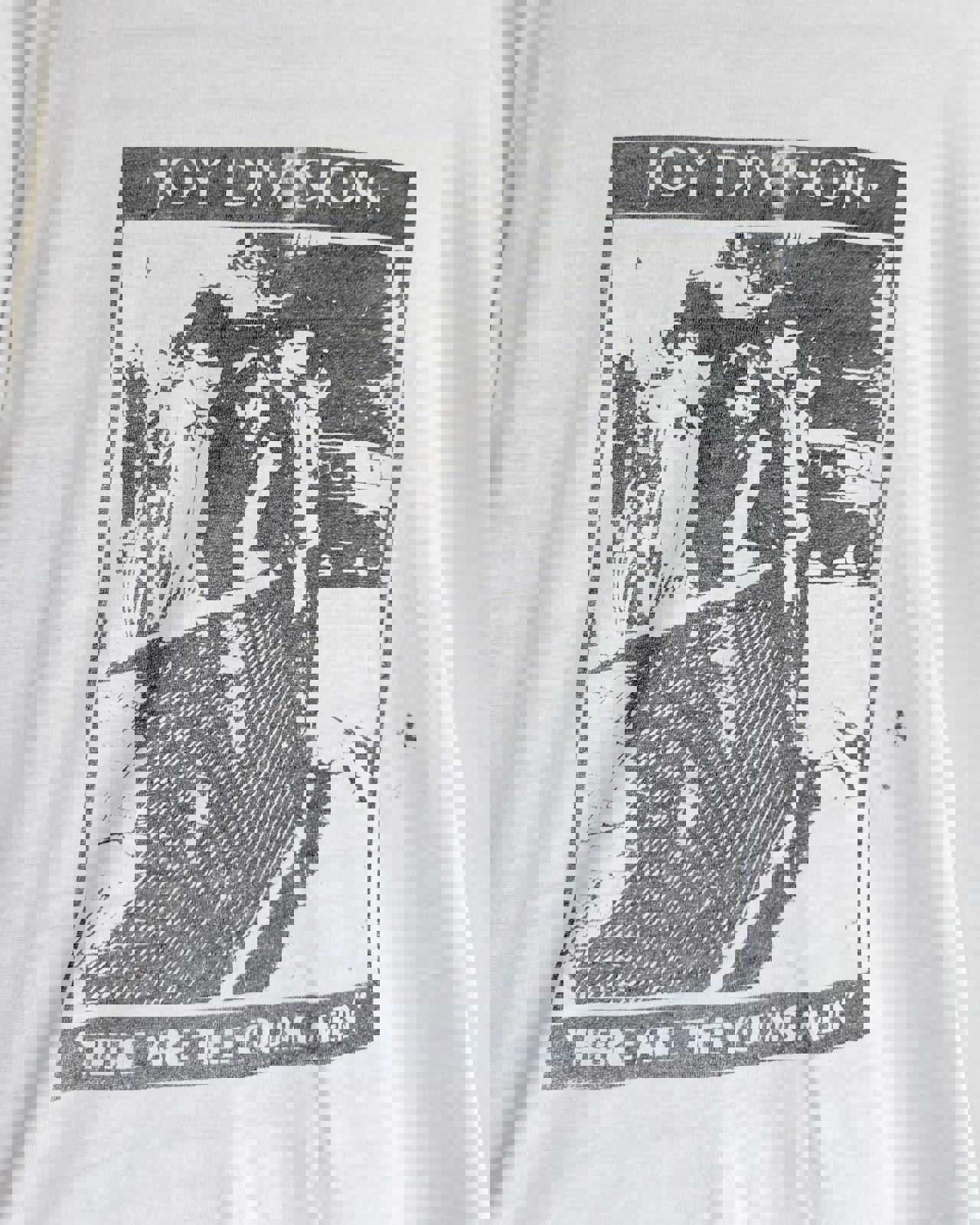 Vintage 80s Joy Division Here Are The Young Men T Shirt Paperthin Single Stitch Cropped Men's L