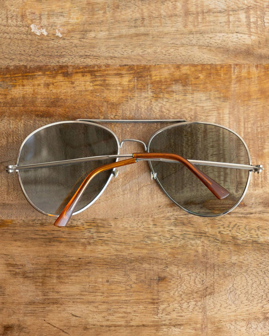 Vintage 70s 80s Lorillard Aviator Sunglasses Silver