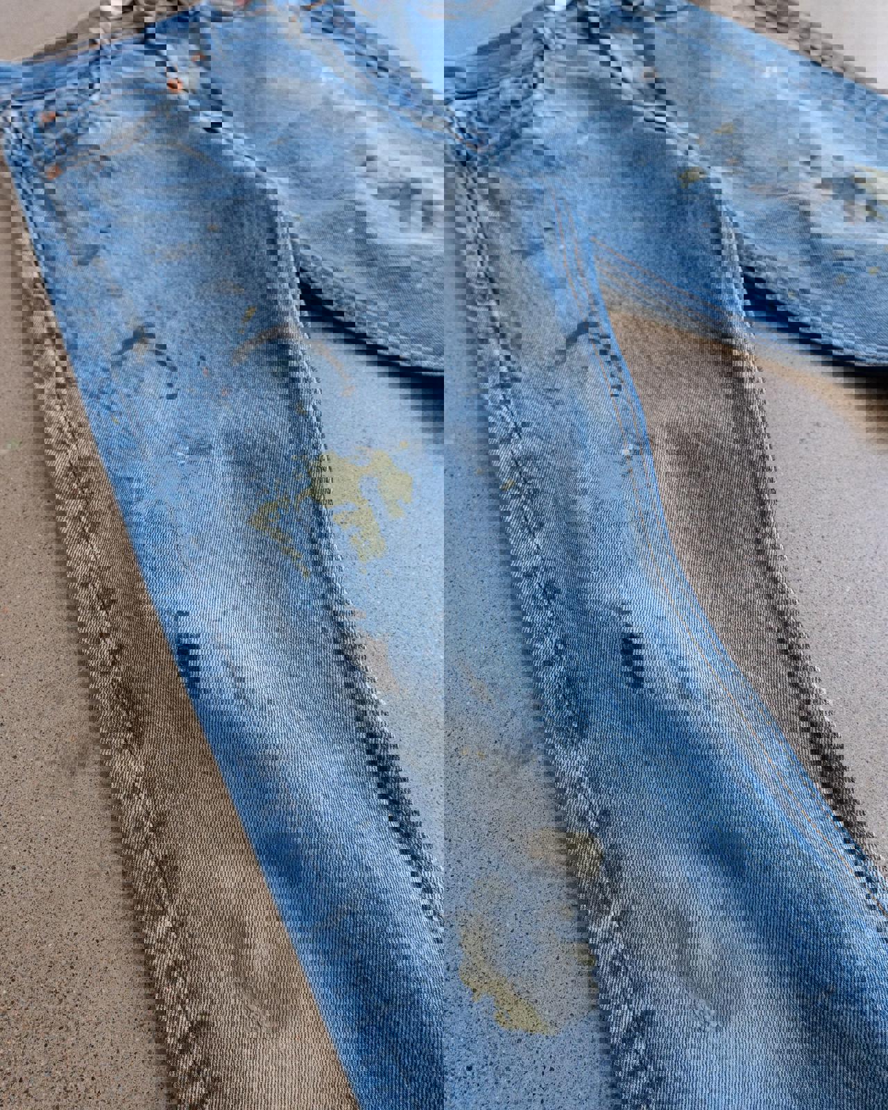 Vintage 90s Levi's 501 Jeans Button Fly Paint Splatter Distressed Men's 30x29