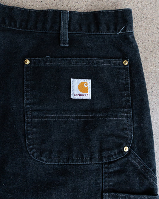 Vintage 90s Carhartt Double Knee Carpenter Pants Black Men's Size 40x28 Made In USA