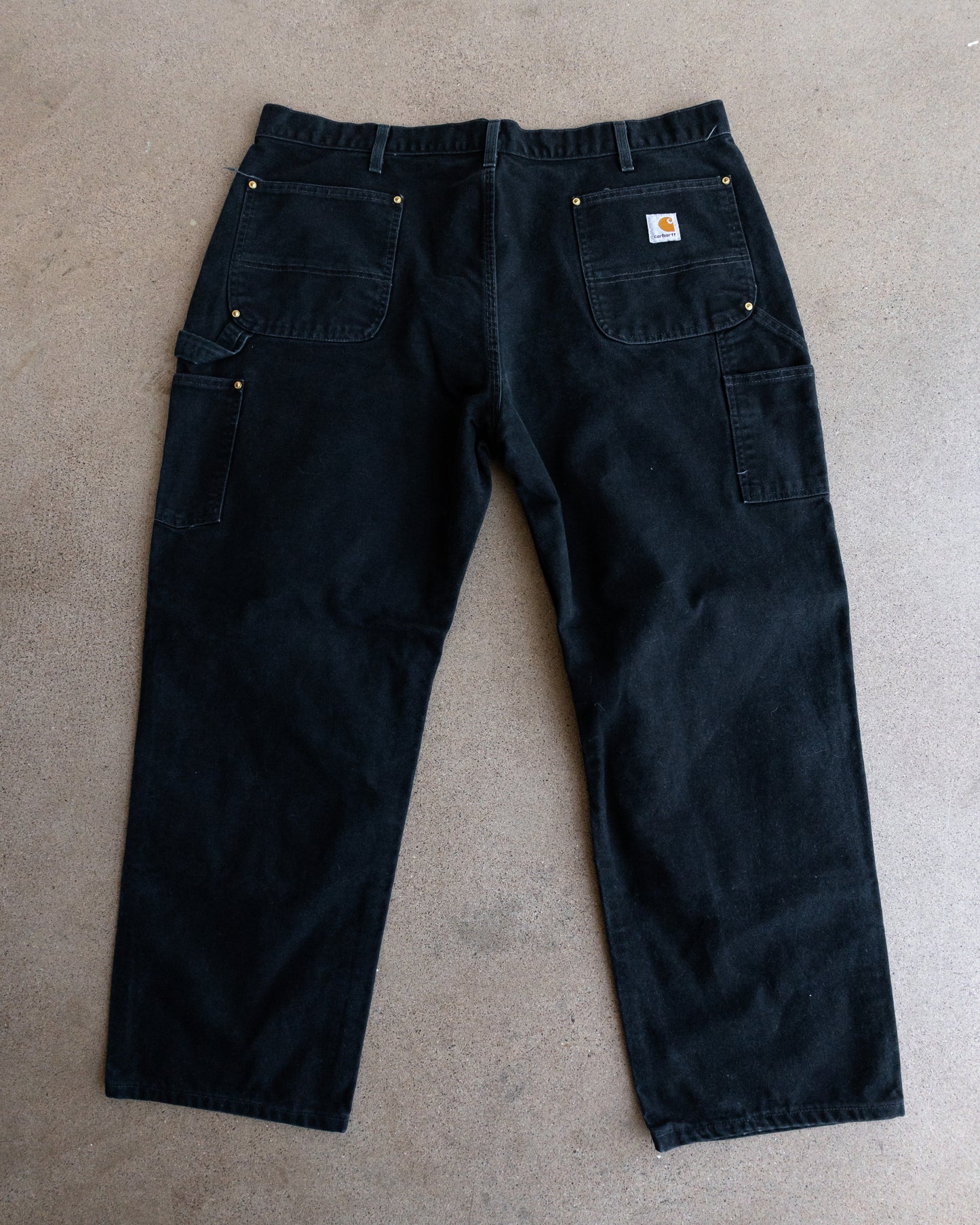 Vintage 90s Carhartt Double Knee Carpenter Pants Black Men's Size 40x28 Made In USA