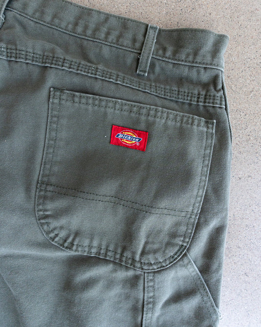 Vintage Dickies Carpenter Pants Y2K Baggy Workwear Men's 40x30 Olive Green
