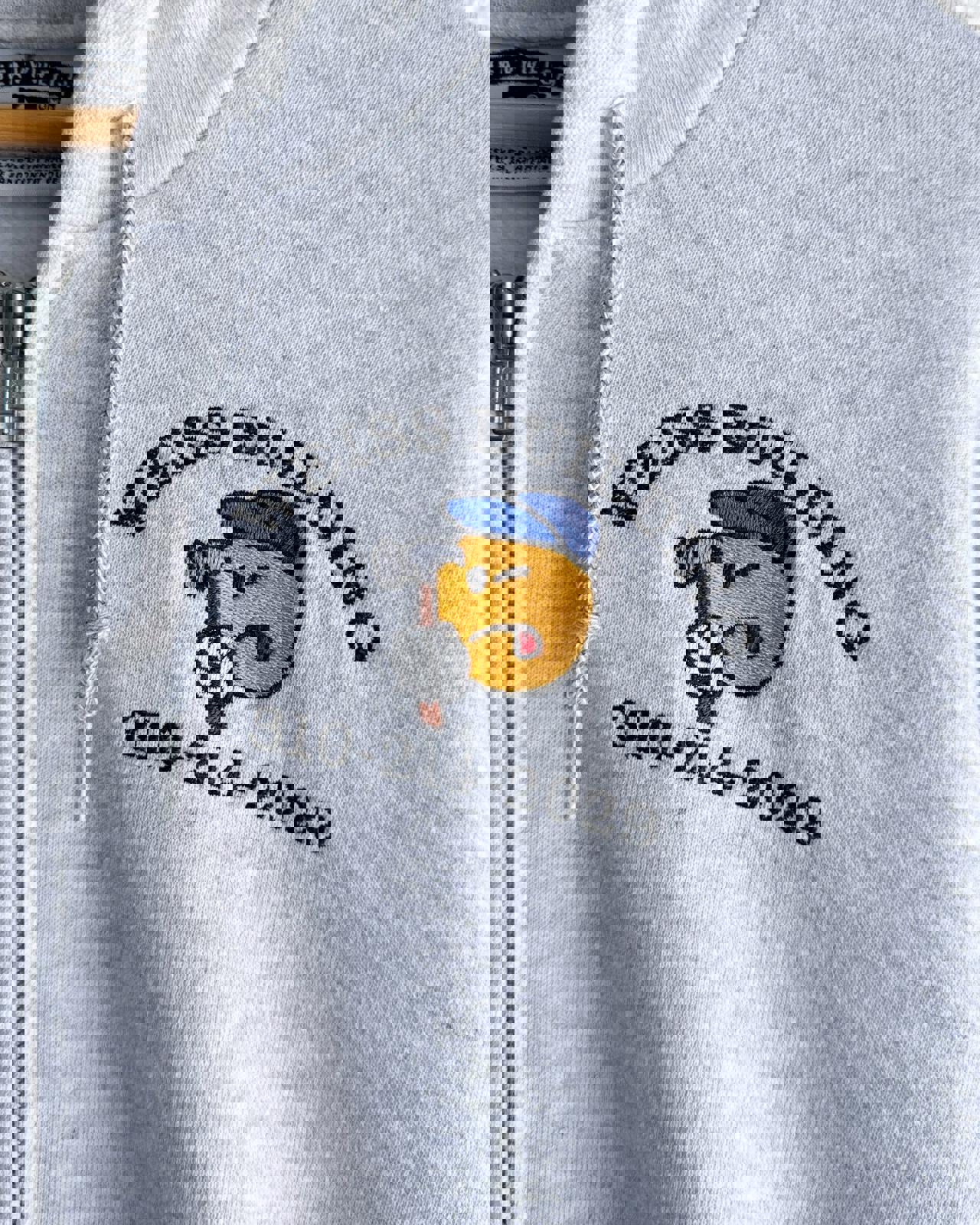 Vintage Lee Heavyweight Hoodie Y2K Gray Zip Up Weiss Building Workwear Men's L