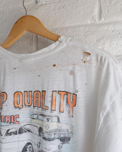 Vintage 90s Top Quality Electric Wiring T Shirt Retro Classic Cars Graphic Distressed Men's Size XL