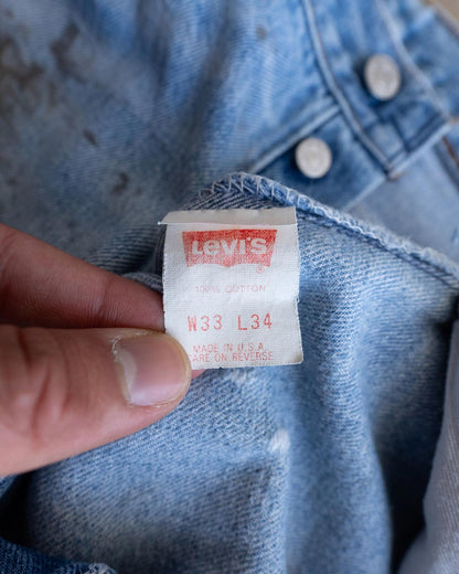 Vintage 90s Levi’s 501xx Jeans Button Fly Paint Distressed Men's Size 31x30 Made In USA