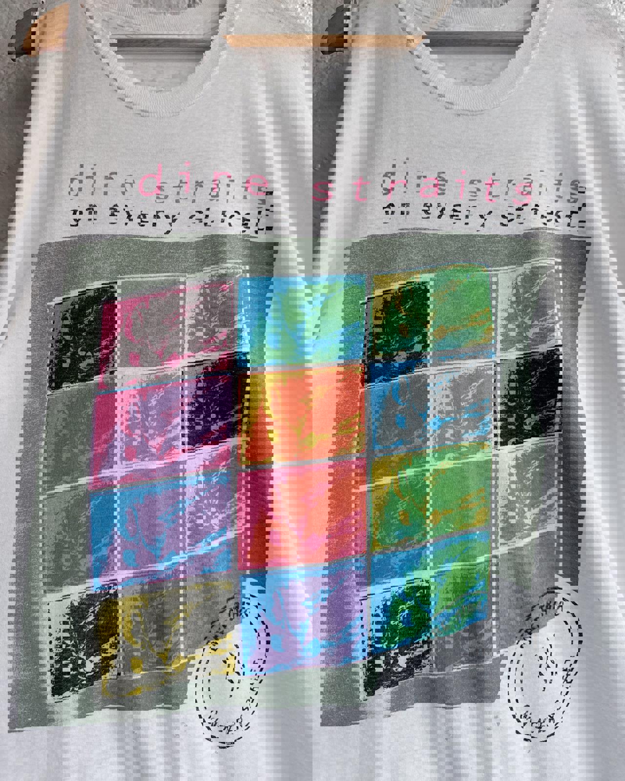 Vintage 90s Dire Straits On Every Street World Tour T Shirt Single Stitch Thrashed Threadbare Men's XL