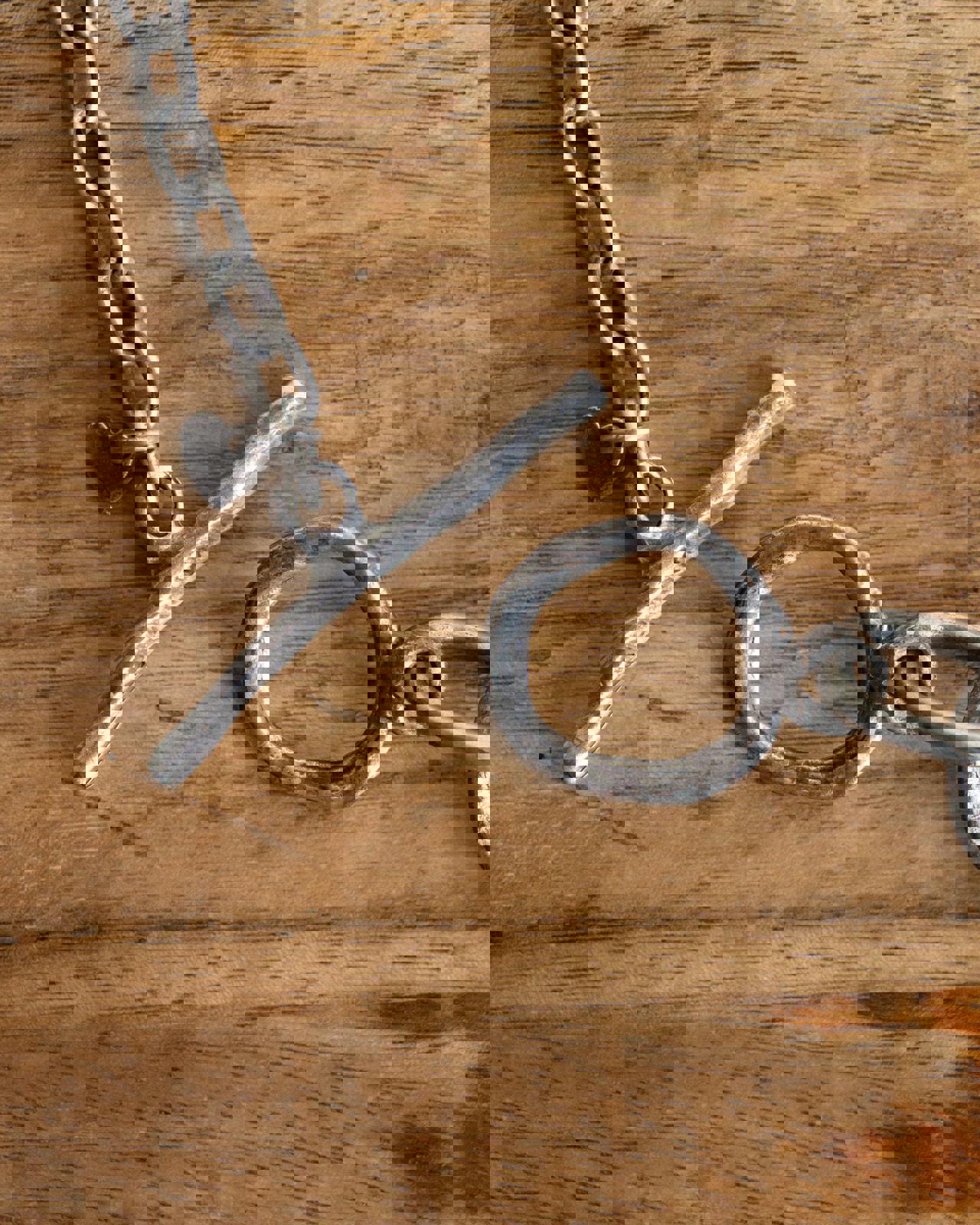 Vintage Silver Plated Brutalist Ring Necklace