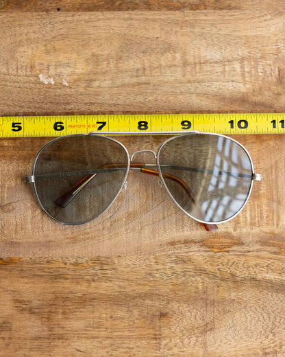 Vintage 70s 80s Lorillard Aviator Sunglasses Silver