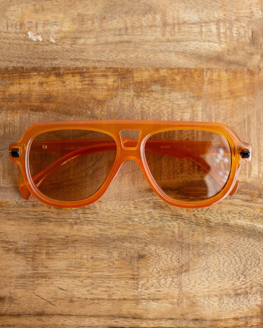 Retro 80s Style Aviator Sunglasses Orange Punk