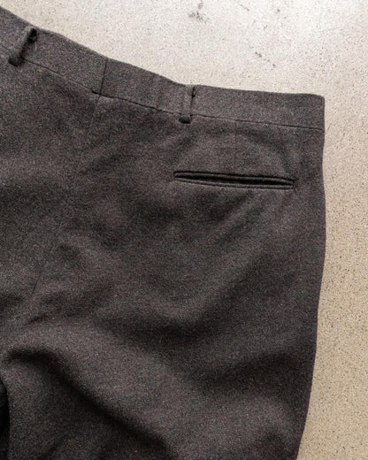 Vintage Brown Pleated Cuffed Wool Trouser Pants Straight Leg 100% Pure Wool Men's 37x29