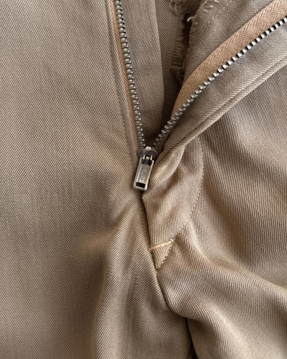 Vintage 50s 60s Khaki Gaberdine Trouser Pants Highrise 30x30
