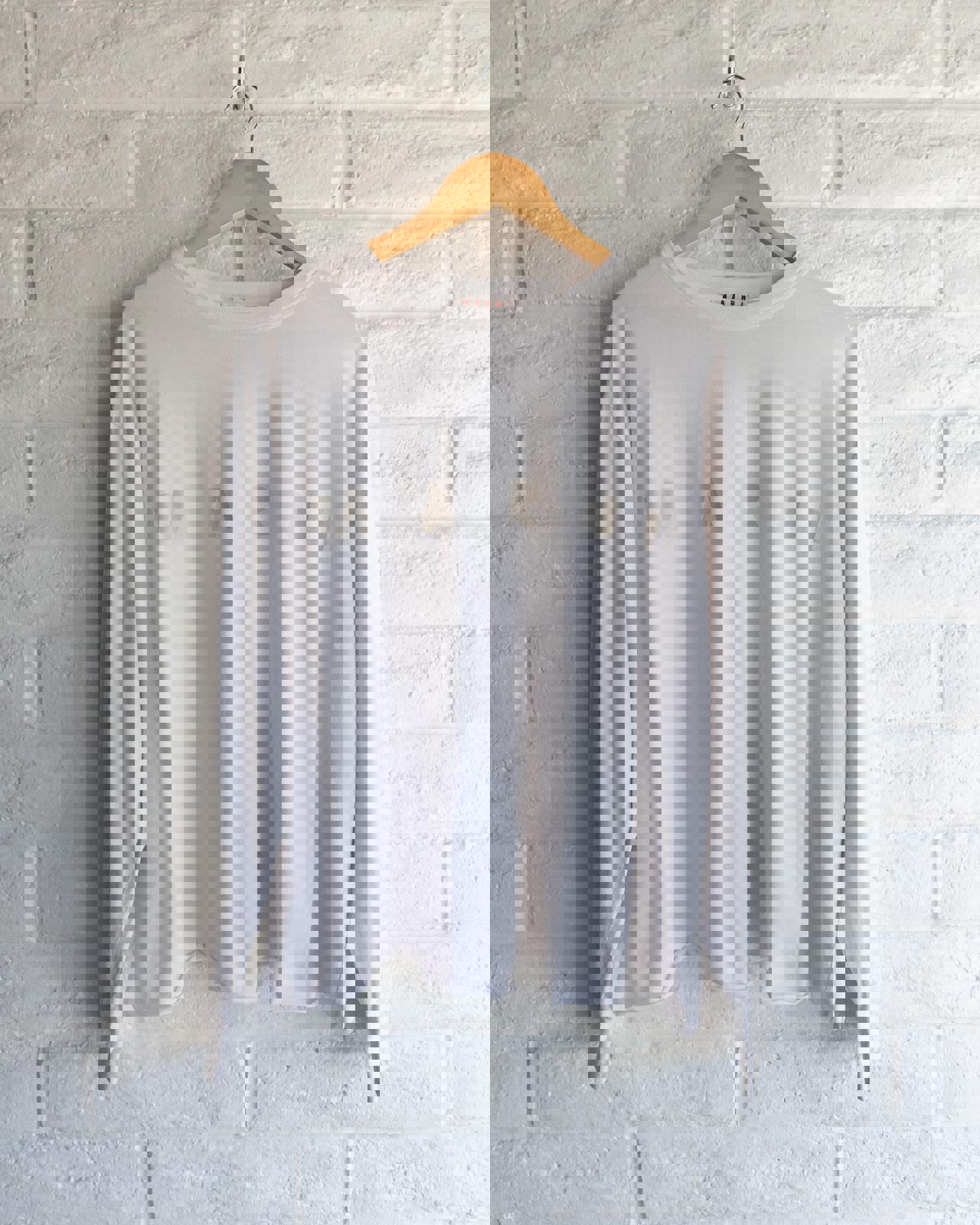 Marni Silver Glitter Logo Long Sleeve T Shirt Cropped Boxy Men's Size M