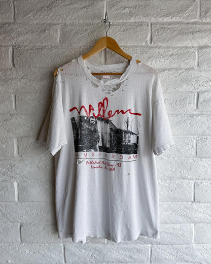Vintage 90s Willem of Amsterdam Art Show T Shirt Single Stitch Thrashed Threadbare Men's XL